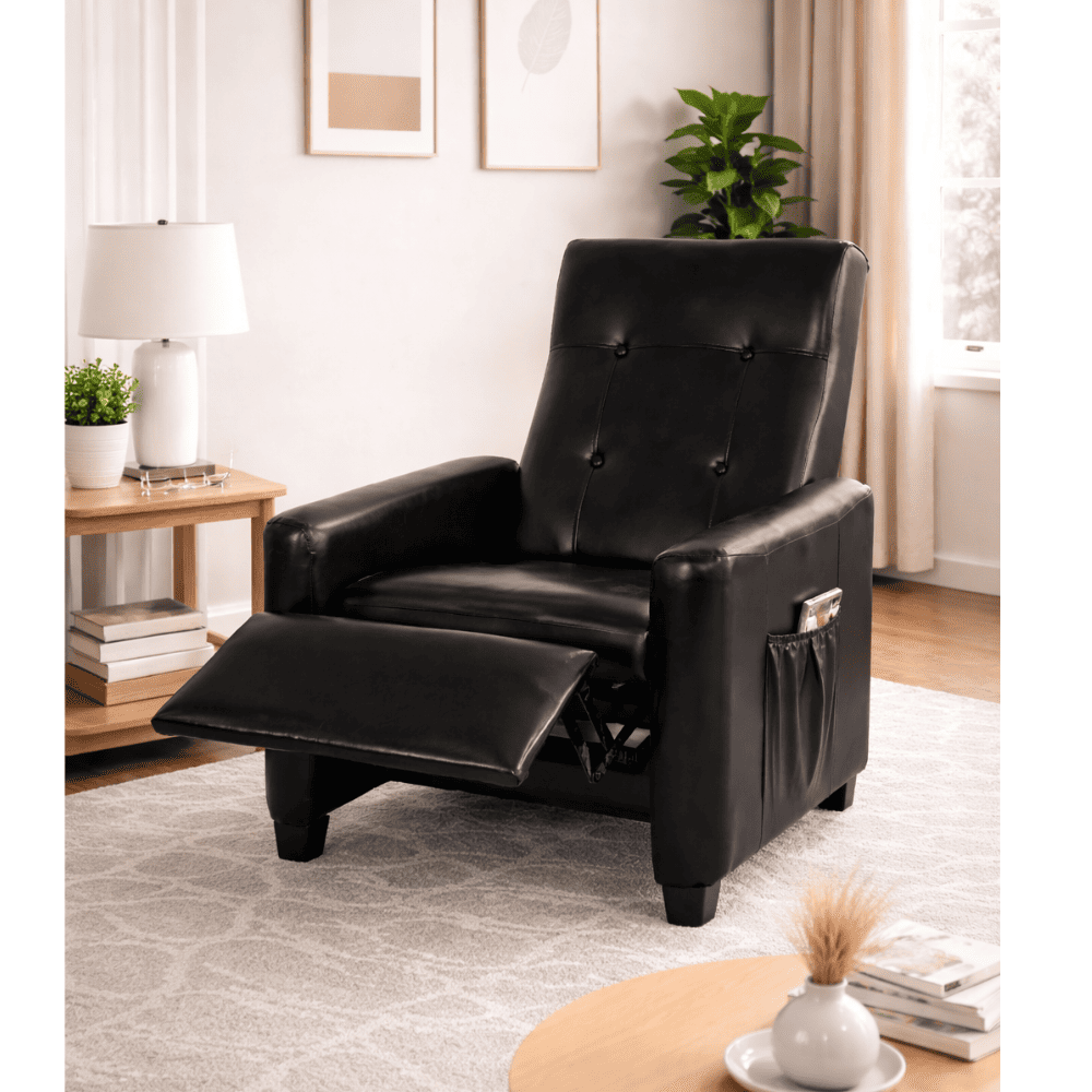 Poltrona do Papai Reclin&aacute;vel Preta Movelpaz Nice, Preto, large image number 1